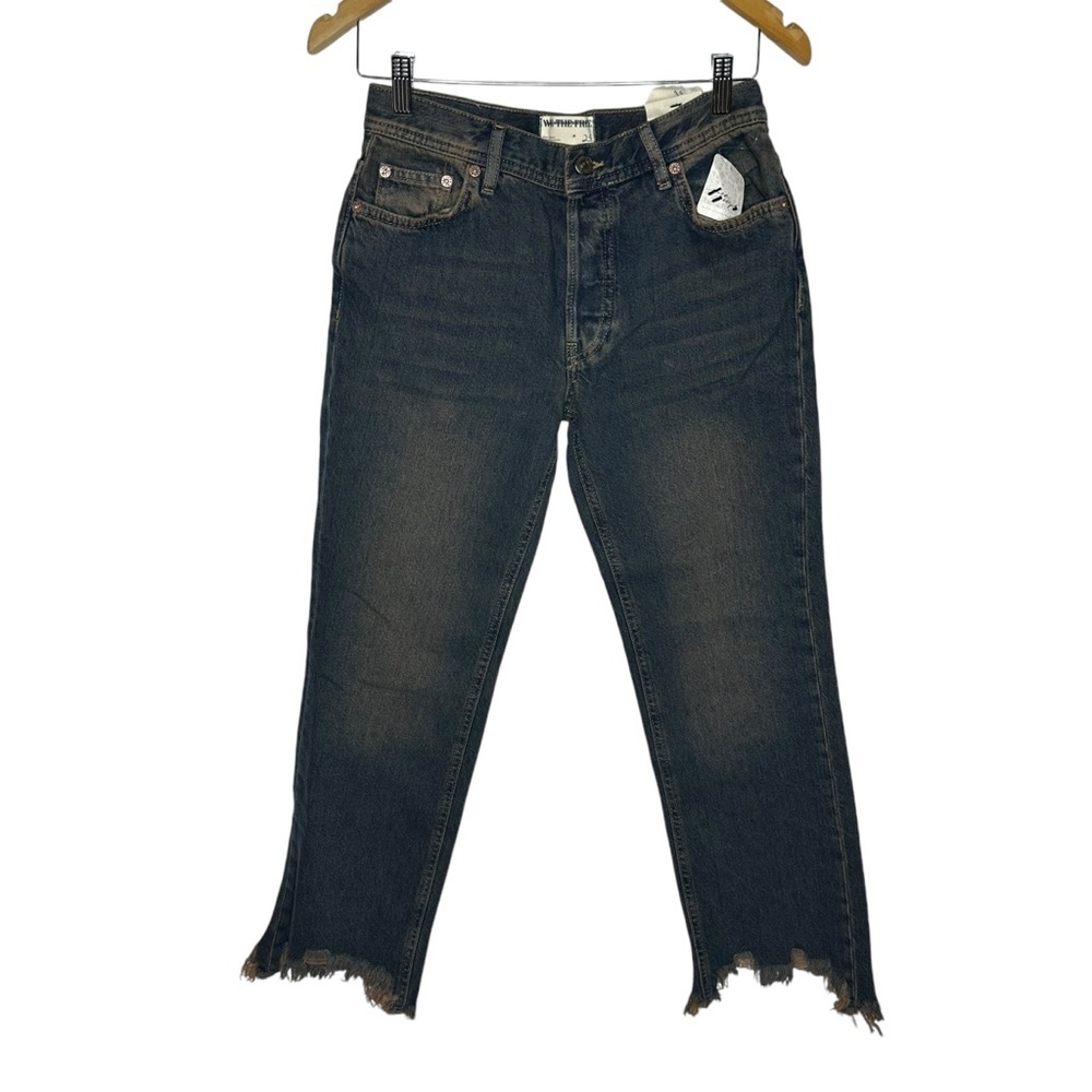 NWT FP We The Free Maggie MidRise Crop Straight Jeans in Back Alley Blue 25 - Picture 12 of 16